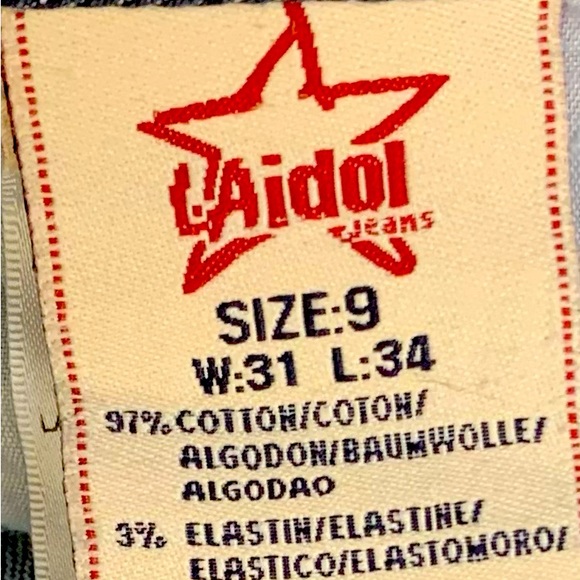 LA Idol USA Fleur de Lis Rhinestone Thick Stitch Jeans - Picture 7 of 14